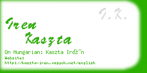 iren kaszta business card